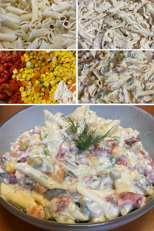 Tavuklu Köz Biberli Makarna Salatası