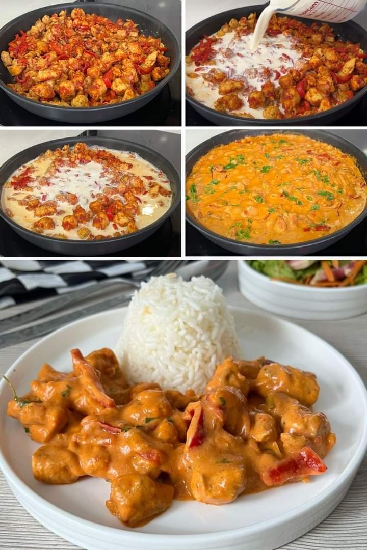 Kırmızı Biberli Kremalı Tavuk