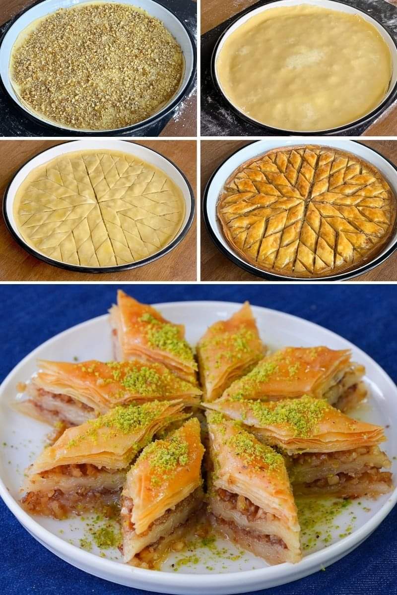 Kolay Ev Baklavası 😍 Tek Seferde 10 Kat Açılan Baklava Tarifi