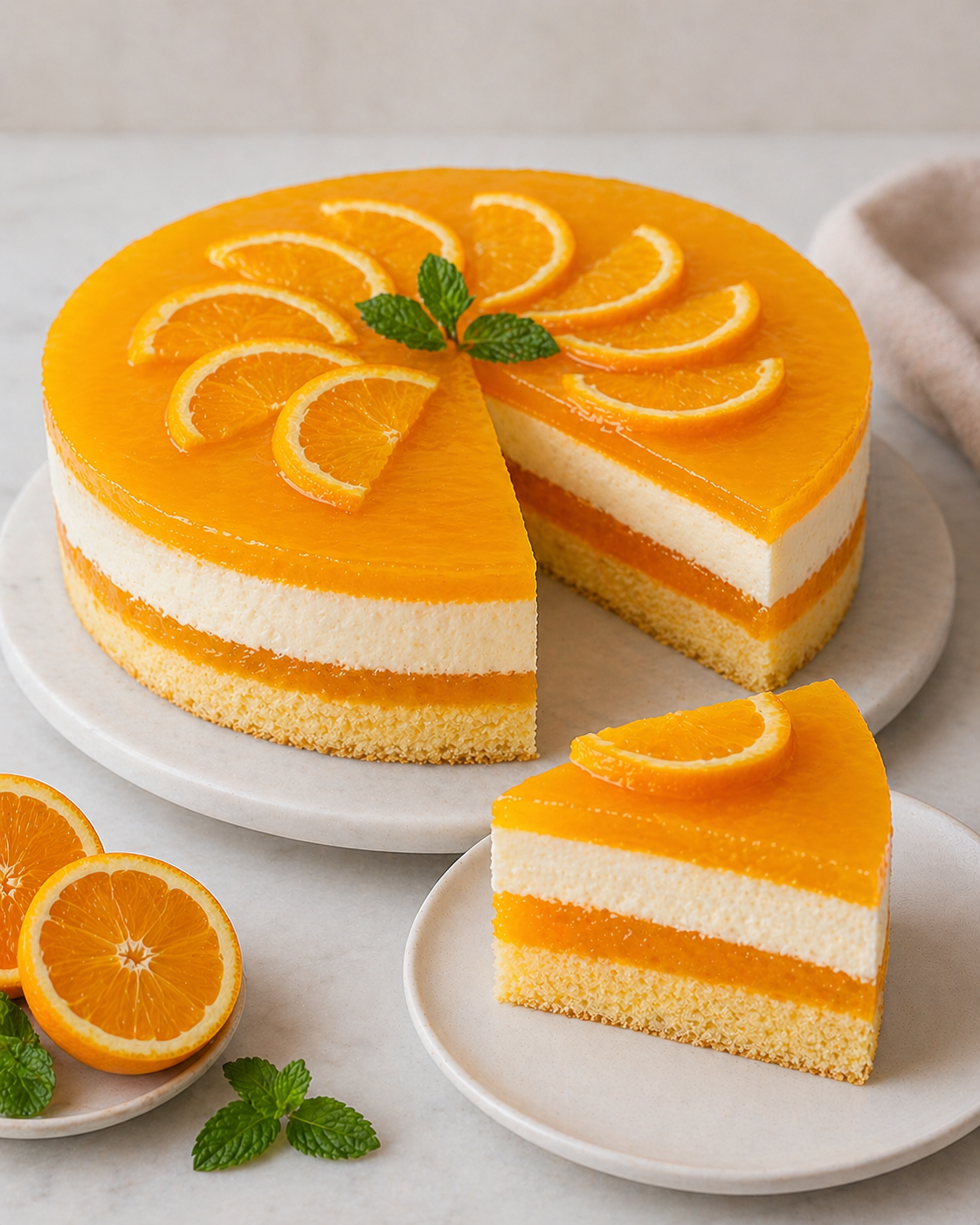 Portakallı Katlı Mousse Pasta